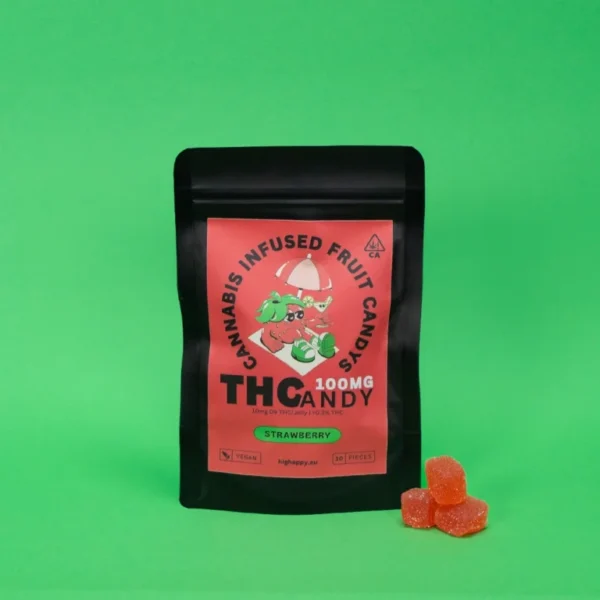 THCandy-Strawberry-100mg-Cannabis-Infused-Gummies